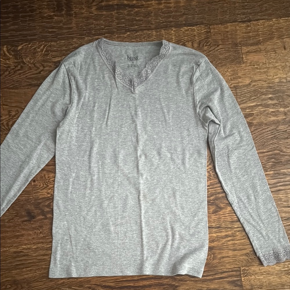 Boss Gray Long Sleeve Tee Classic Design